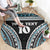 Custom Flying Fijians Rugby Round Carpet Tapa Tribal Cloth Black Color