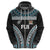 Custom Flying Fijians Rugby Zip Hoodie Tapa Tribal Cloth Black Color LT03 - Polynesian Pride