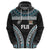 Custom Flying Fijians Rugby Zip Hoodie Tapa Tribal Cloth Black Color LT03 - Polynesian Pride