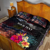 Personalised Kiribati Independence Day Quilt Bed Set Frigatebird and Plumeria Hibiscus Flower LT03 - Polynesian Pride