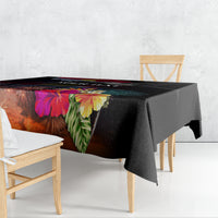 Personalised Kiribati Independence Day Tablecloth Frigatebird and Plumeria Hibiscus Flower LT03 - Polynesian Pride