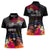 Kiribati Independence Day Women Polo Shirt Frigatebird and Plumeria Hibiscus Flower