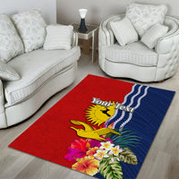 Personalised Kiribati Independence Day Area Rug Kiribati Map With Flag Color