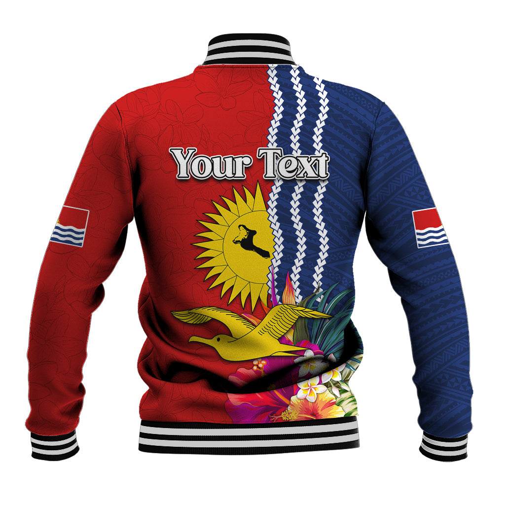 Personalised Kiribati Independence Day Baseball Jacket Kiribati Map With Flag Color LT03 - Polynesian Pride
