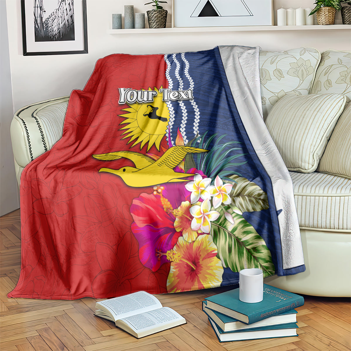 Personalised Kiribati Independence Day Blanket Kiribati Map With Flag Color LT03 Red - Polynesian Pride