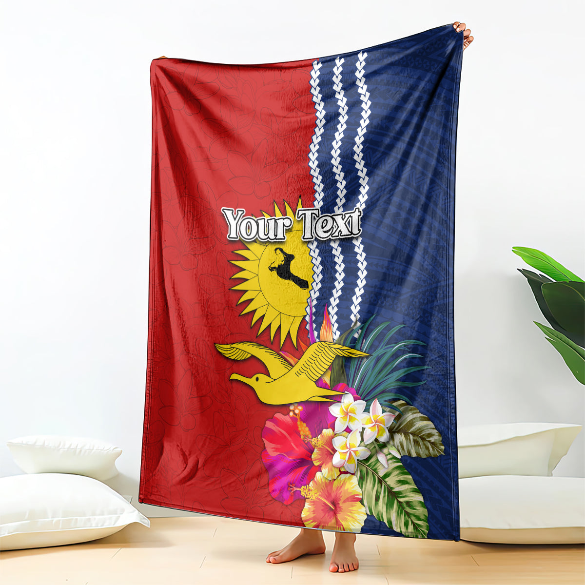 Personalised Kiribati Independence Day Blanket Kiribati Map With Flag Color LT03 - Polynesian Pride