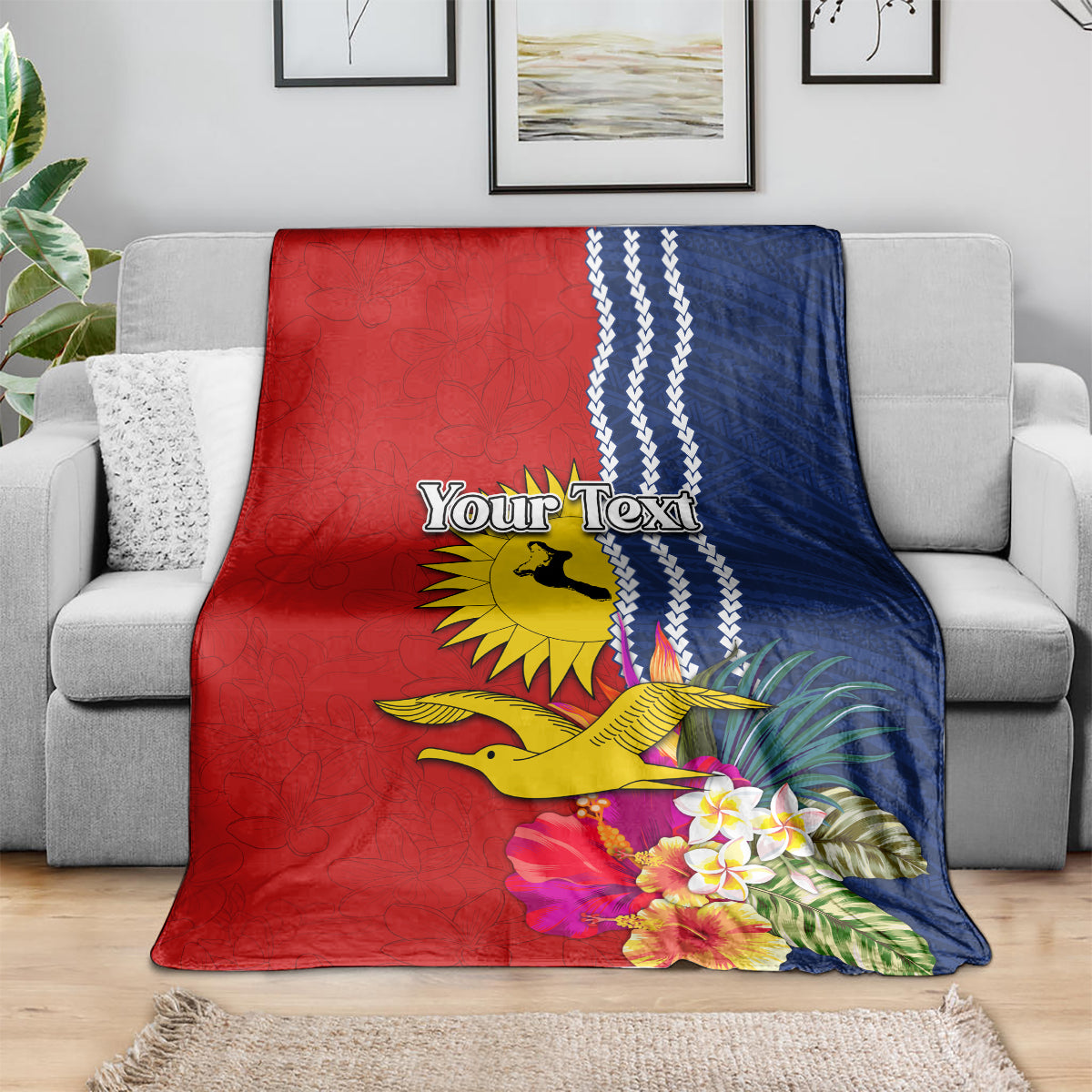 Personalised Kiribati Independence Day Blanket Kiribati Map With Flag Color LT03 - Polynesian Pride