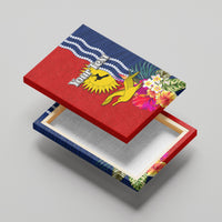 Personalised Kiribati Independence Day Canvas Wall Art Kiribati Map With Flag Color LT03 - Polynesian Pride
