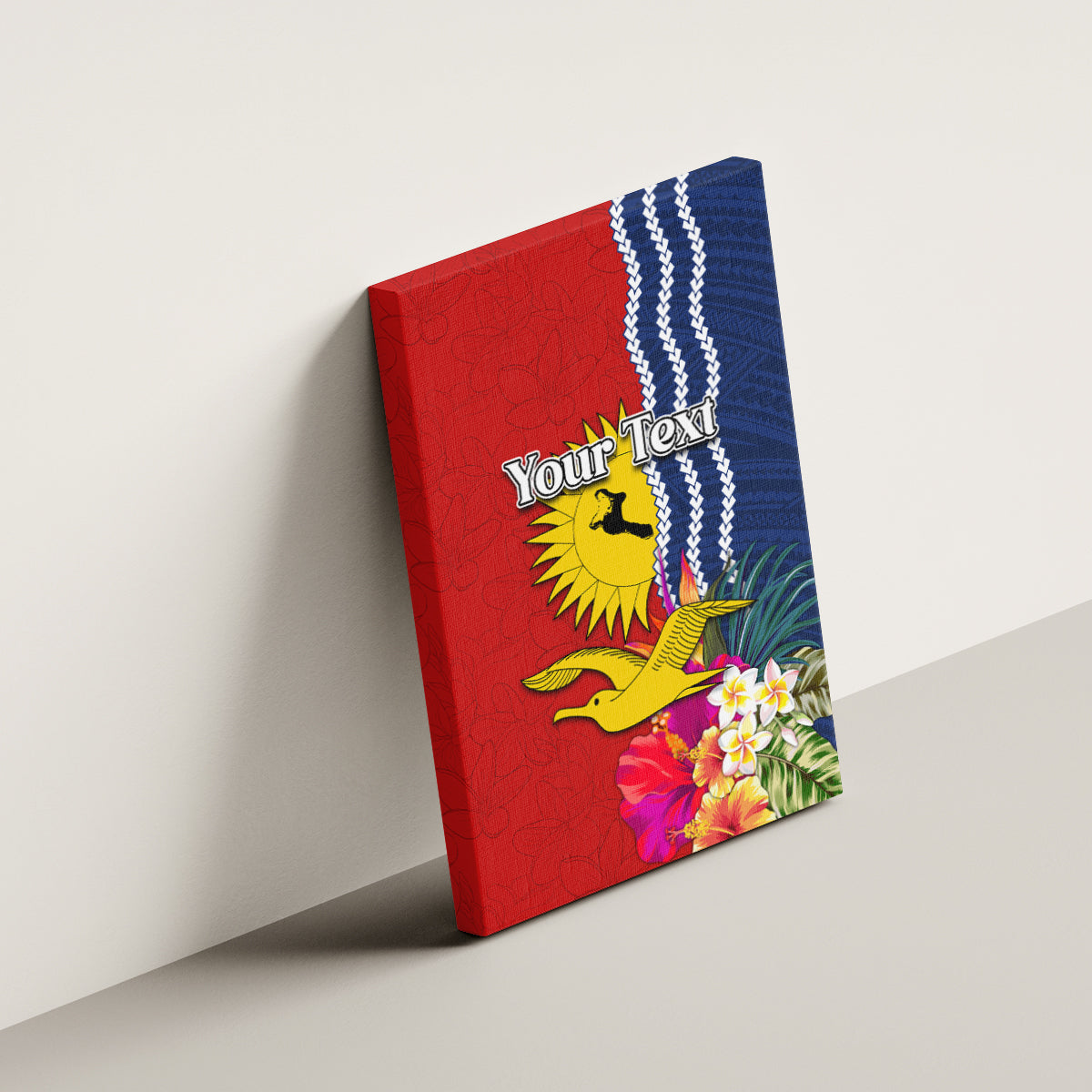 Personalised Kiribati Independence Day Canvas Wall Art Kiribati Map With Flag Color LT03 - Polynesian Pride
