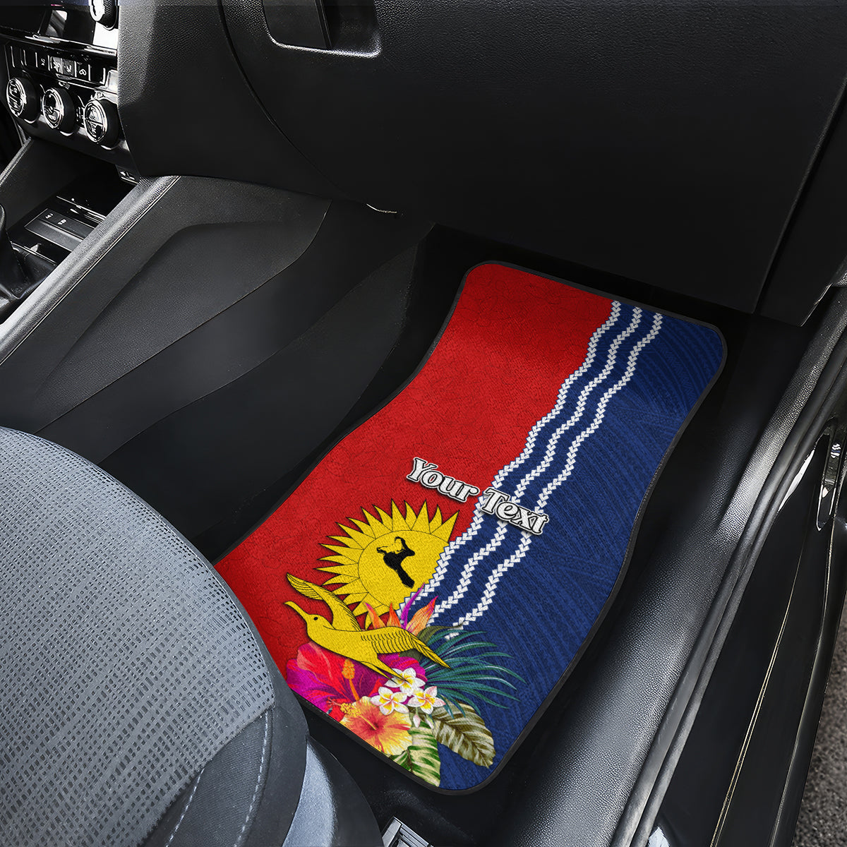 Personalised Kiribati Independence Day Car Mats Kiribati Map With Flag Color LT03 - Polynesian Pride