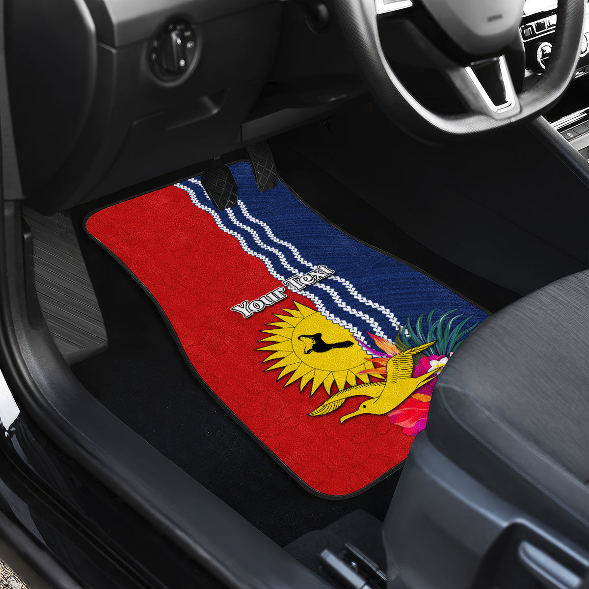 Personalised Kiribati Independence Day Car Mats Kiribati Map With Flag Color LT03 - Polynesian Pride