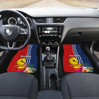 Personalised Kiribati Independence Day Car Mats Kiribati Map With Flag Color LT03 Set 2pcs - Front Red - Polynesian Pride