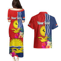 Personalised Kiribati Independence Day Couples Matching Puletasi and Hawaiian Shirt Kiribati Map With Flag Color LT03 - Polynesian Pride
