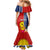 Kiribati Independence Day Family Matching Mermaid Dress and Hawaiian Shirt Kiribati Map With Flag Color