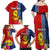 Kiribati Independence Day Family Matching Off Shoulder Maxi Dress and Hawaiian Shirt Kiribati Map With Flag Color