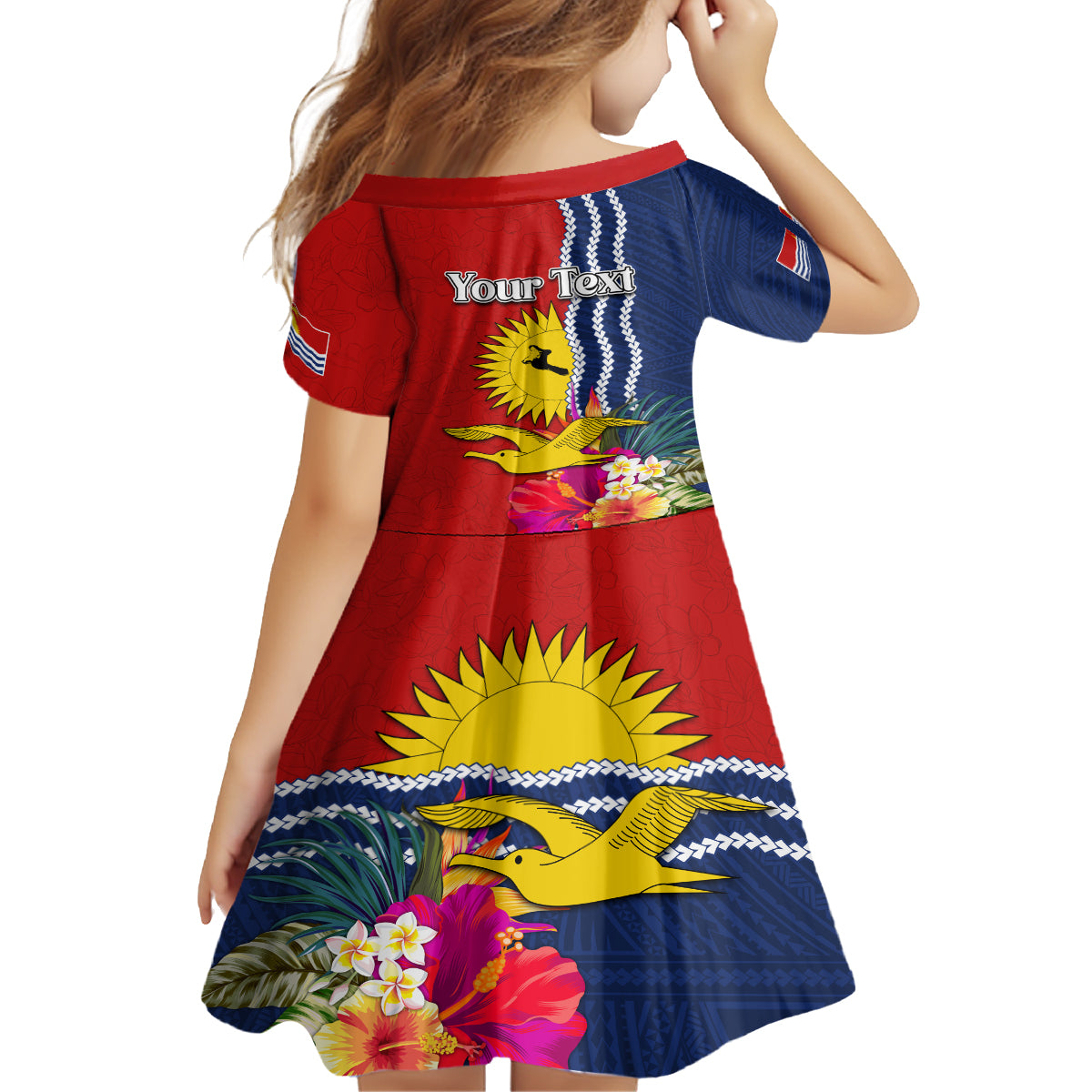 Personalised Kiribati Independence Day Family Matching Puletasi and Hawaiian Shirt Kiribati Map With Flag Color LT03 - Polynesian Pride