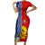 Kiribati Independence Day Family Matching Short Sleeve Bodycon Dress and Hawaiian Shirt Kiribati Map With Flag Color