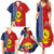 Kiribati Independence Day Family Matching Summer Maxi Dress and Hawaiian Shirt Kiribati Map With Flag Color