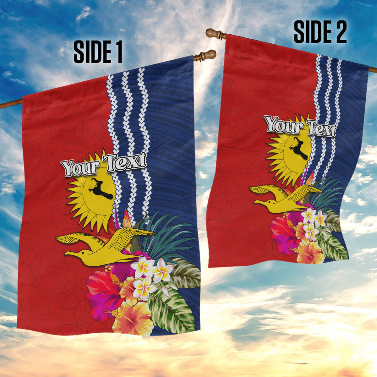 Personalised Kiribati Independence Day Garden Flag Kiribati Map With Flag Color LT03 - Polynesian Pride