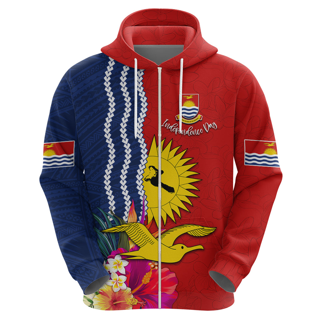 Kiribati Independence Day Hoodie Kiribati Map With Flag Color