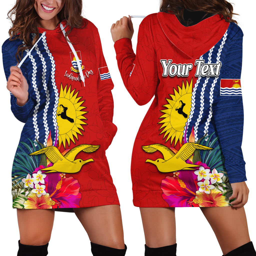 Personalised Kiribati Independence Day Hoodie Dress Kiribati Map With Flag Color LT03 - Polynesian Pride