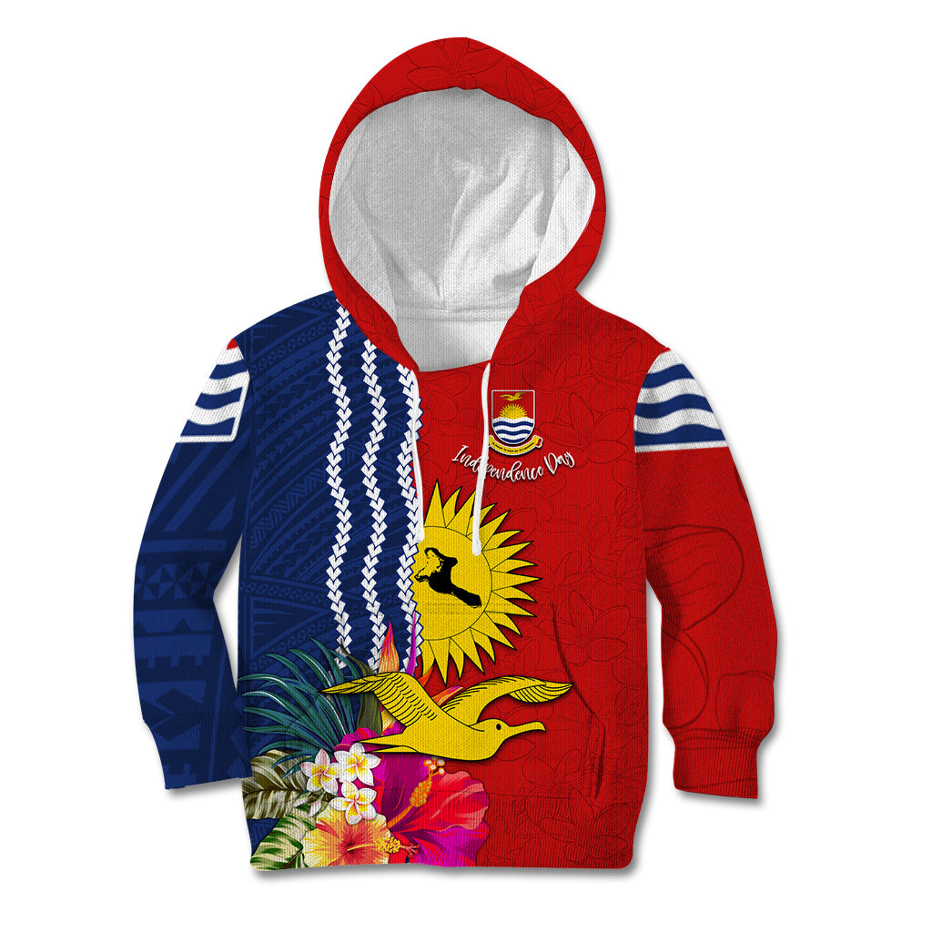 Kiribati Independence Day Kid Hoodie Kiribati Map With Flag Color