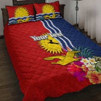 Personalised Kiribati Independence Day Quilt Bed Set Kiribati Map With Flag Color LT03 Red - Polynesian Pride