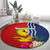 Personalised Kiribati Independence Day Round Carpet Kiribati Map With Flag Color