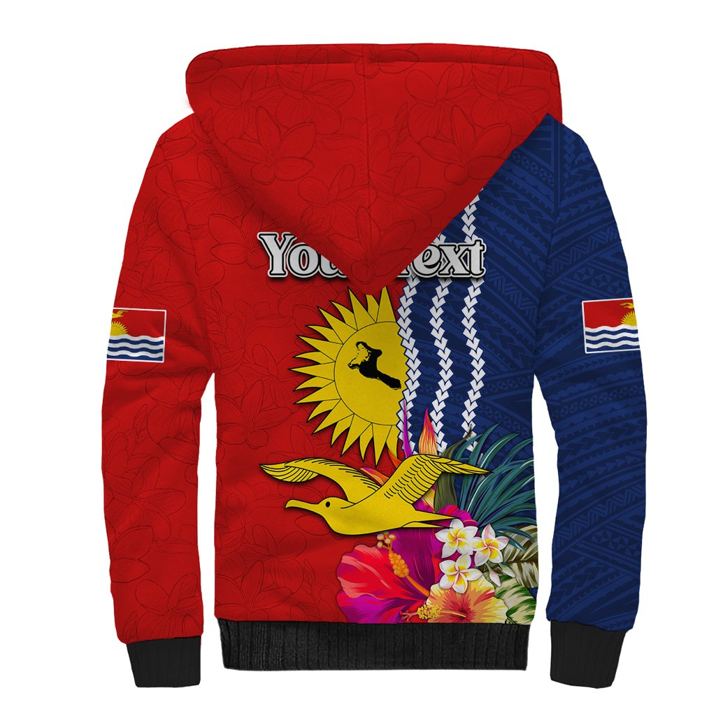 Personalised Kiribati Independence Day Sherpa Hoodie Kiribati Map With Flag Color LT03 - Polynesian Pride