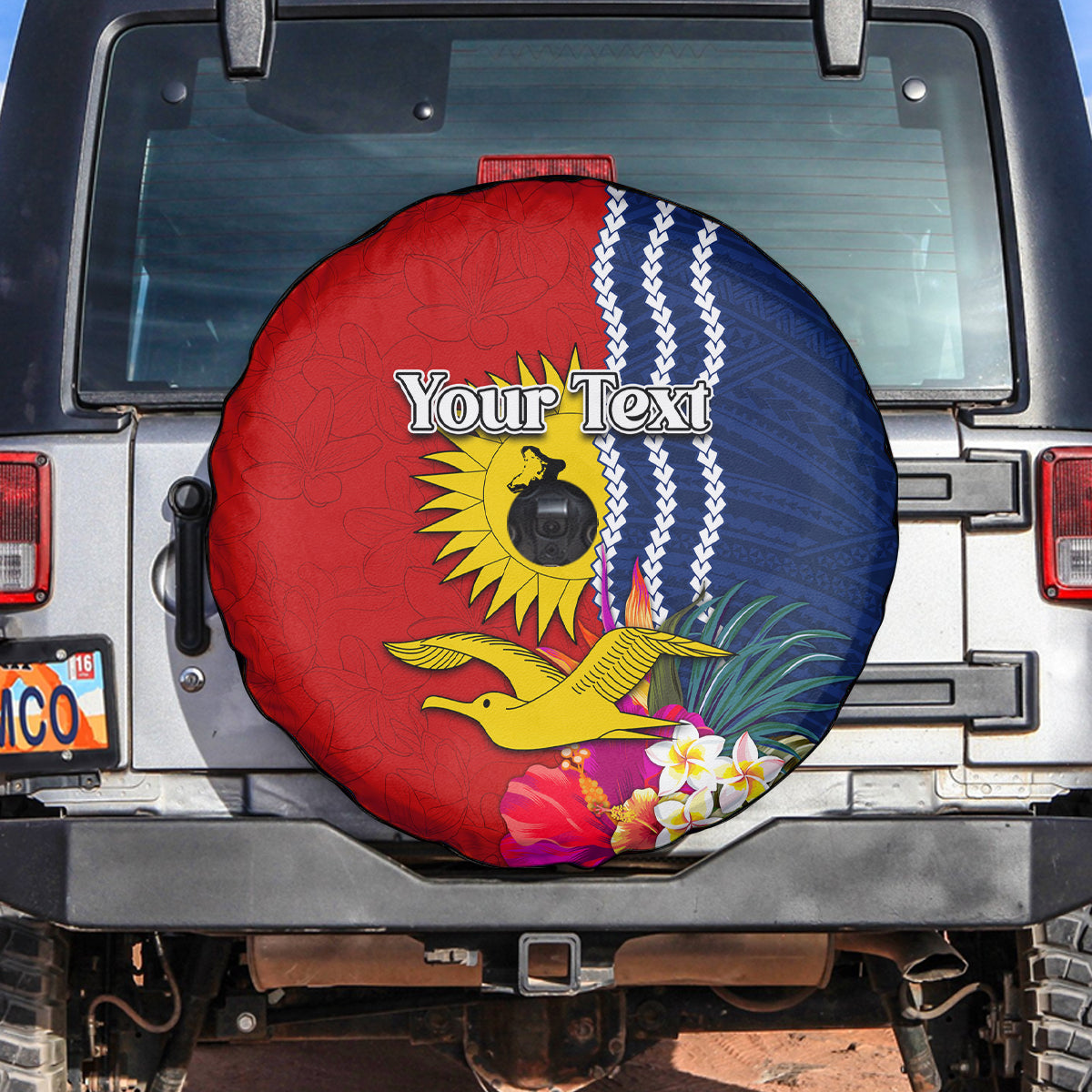 Personalised Kiribati Independence Day Spare Tire Cover Kiribati Map With Flag Color LT03 Red - Polynesian Pride