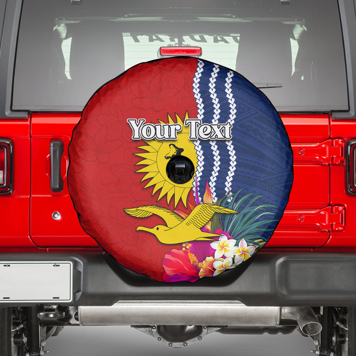 Personalised Kiribati Independence Day Spare Tire Cover Kiribati Map With Flag Color LT03 - Polynesian Pride