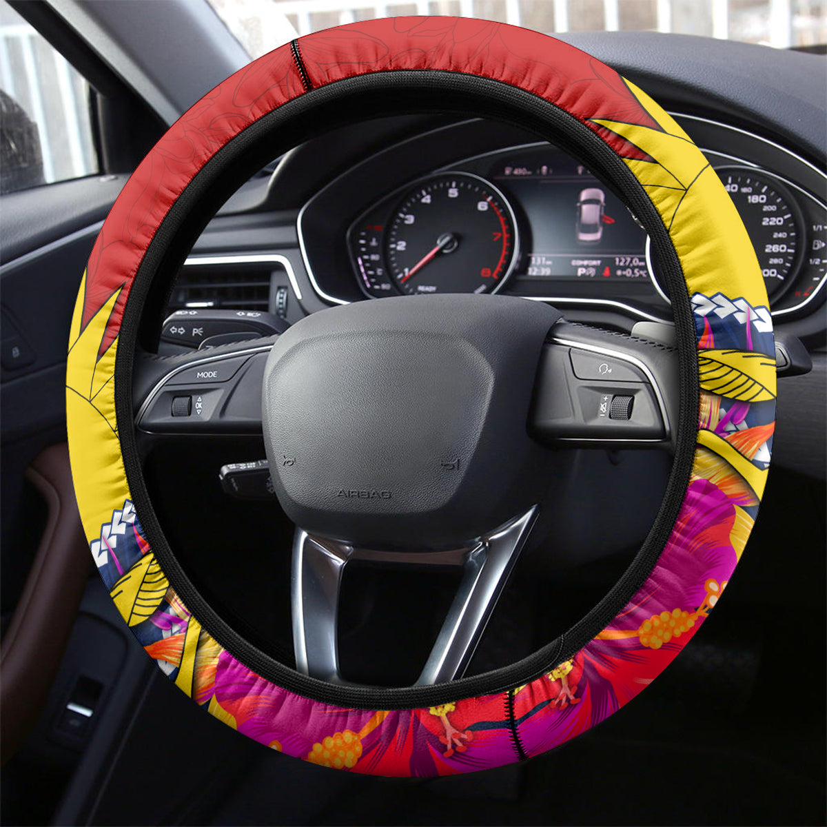 Kiribati Independence Day Steering Wheel Cover Kiribati Map With Flag Color LT03 - Polynesian Pride