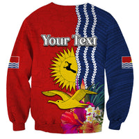 Personalised Kiribati Independence Day Sweatshirt Kiribati Map With Flag Color LT03 - Polynesian Pride