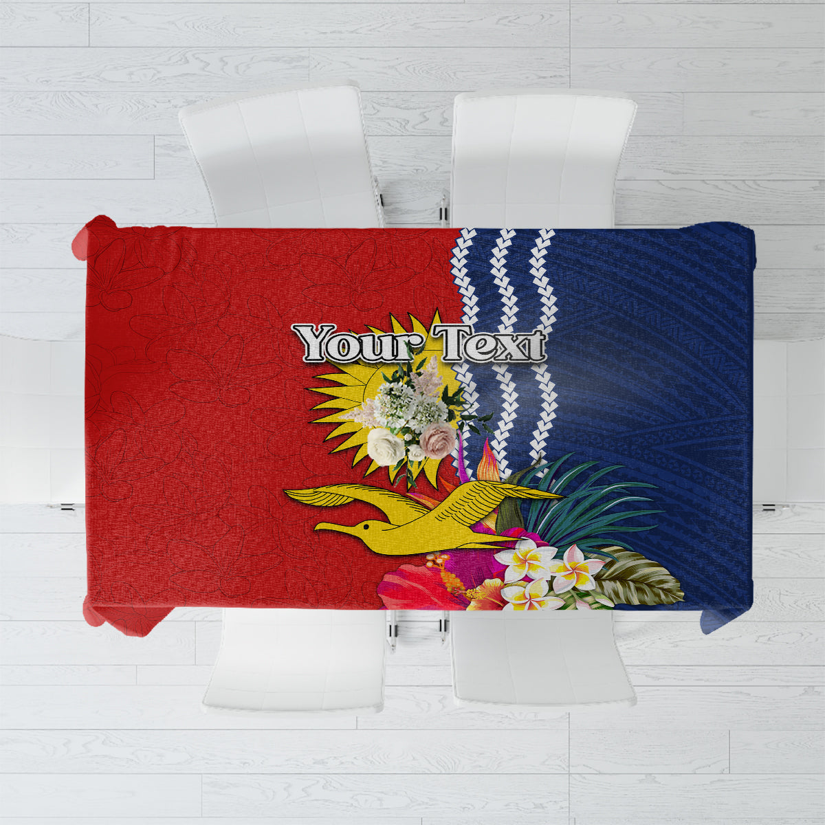 Personalised Kiribati Independence Day Tablecloth Kiribati Map With Flag Color LT03 Red - Polynesian Pride