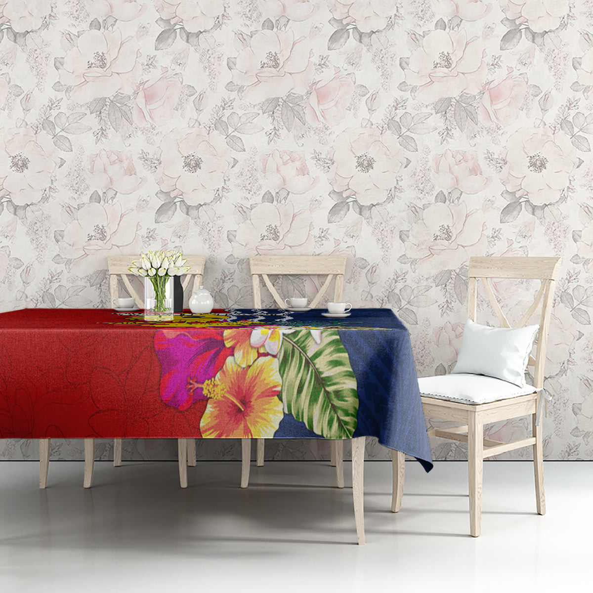 Personalised Kiribati Independence Day Tablecloth Kiribati Map With Flag Color LT03 - Polynesian Pride