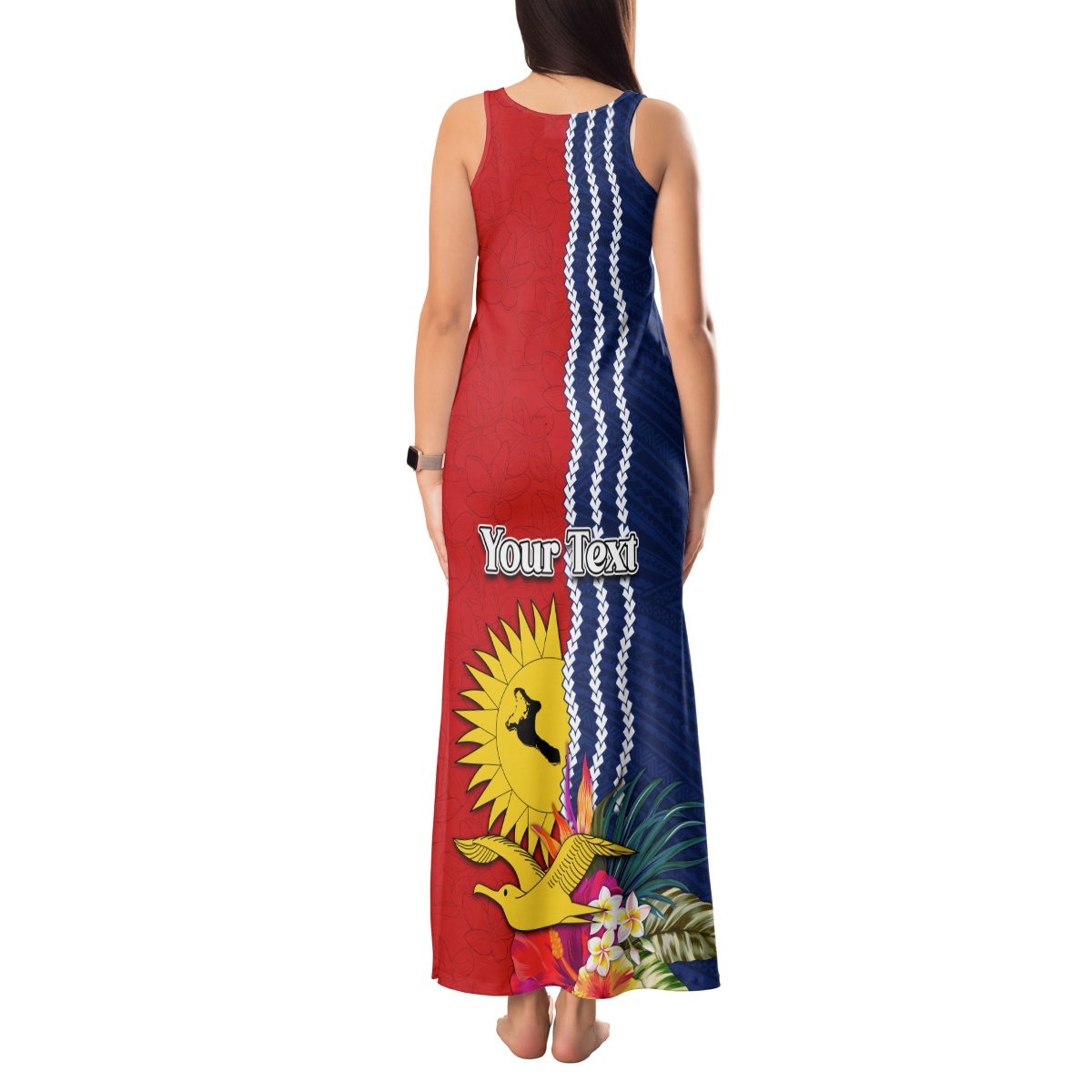 Personalised Kiribati Independence Day Tank Maxi Dress Kiribati Map With Flag Color LT03 - Polynesian Pride