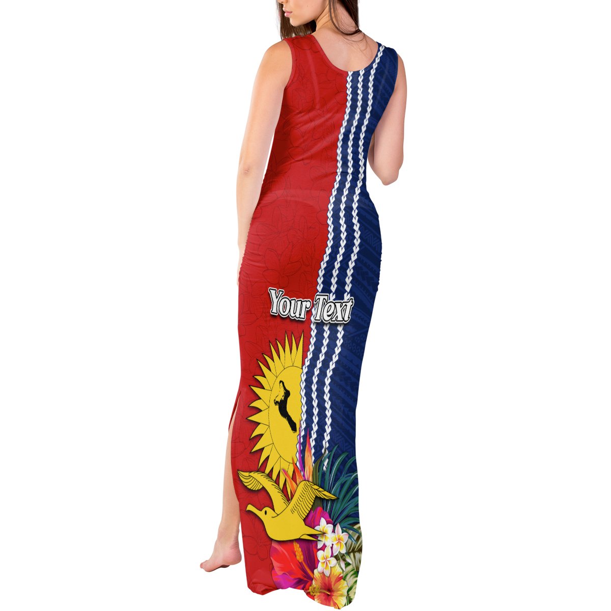 Personalised Kiribati Independence Day Tank Maxi Dress Kiribati Map With Flag Color LT03 - Polynesian Pride