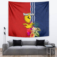 Personalised Kiribati Independence Day Tapestry Kiribati Map With Flag Color LT03 Red - Polynesian Pride