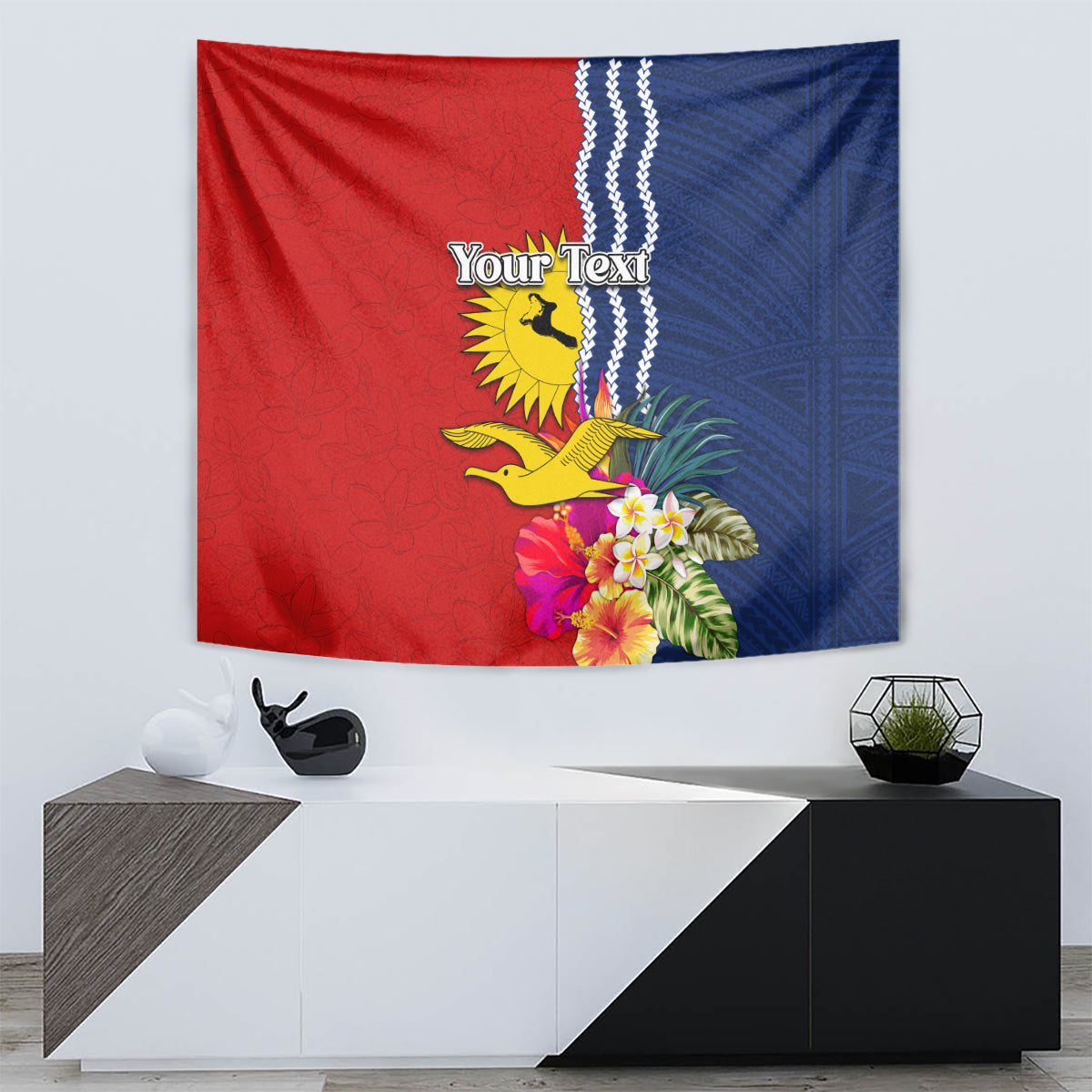 Personalised Kiribati Independence Day Tapestry Kiribati Map With Flag Color LT03 - Polynesian Pride