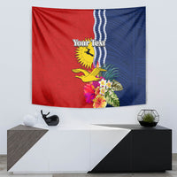 Personalised Kiribati Independence Day Tapestry Kiribati Map With Flag Color LT03 - Polynesian Pride