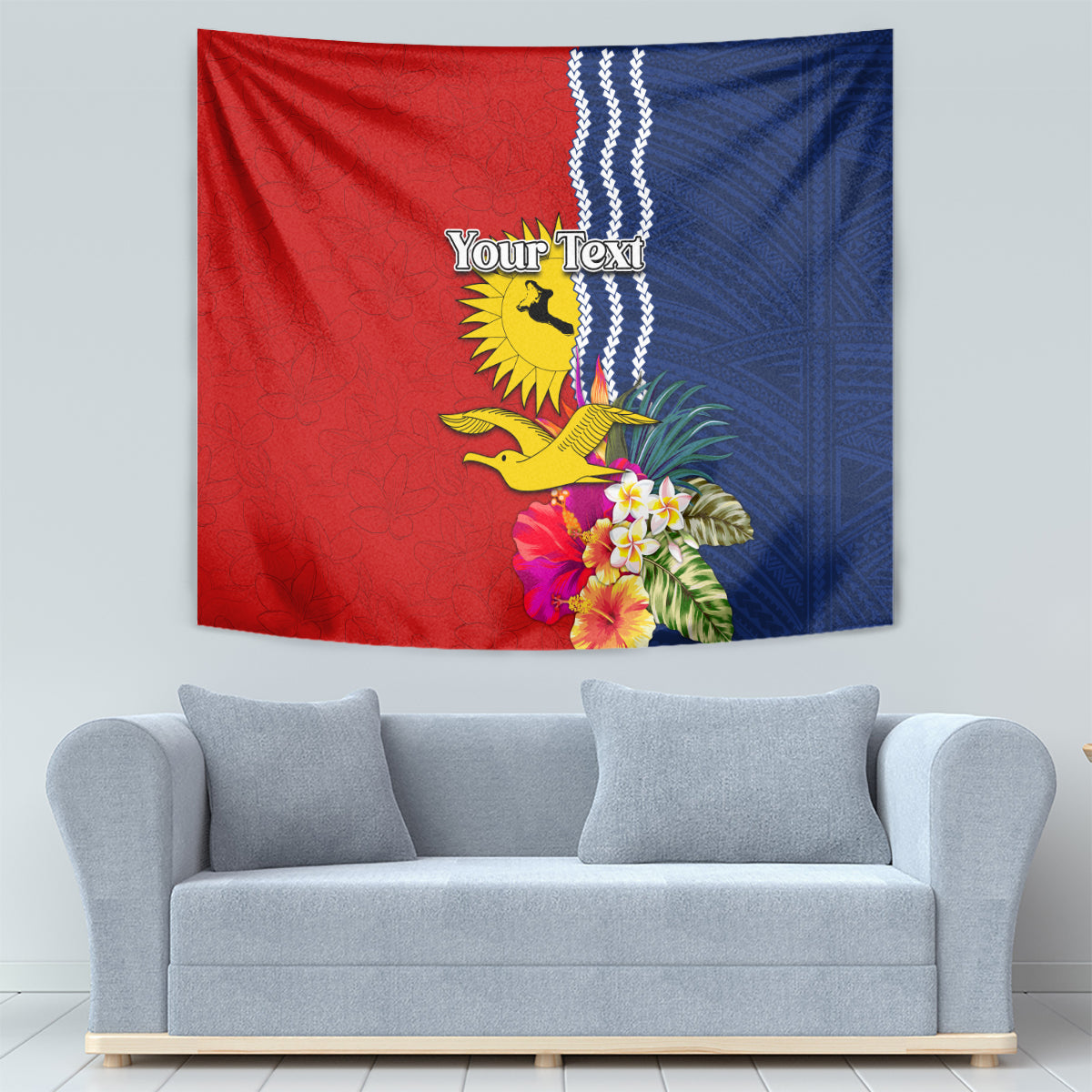 Personalised Kiribati Independence Day Tapestry Kiribati Map With Flag Color LT03 - Polynesian Pride