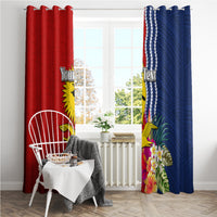 Personalised Kiribati Independence Day Window Curtain Kiribati Map With Flag Color LT03 - Polynesian Pride