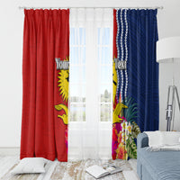 Personalised Kiribati Independence Day Window Curtain Kiribati Map With Flag Color LT03 - Polynesian Pride