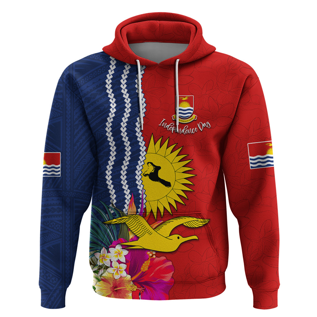 Kiribati Independence Day Zip Hoodie Kiribati Map With Flag Color