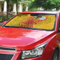 American Samoa Fautasi Race Auto Sun Shade Aeto Pago Pago with Eagle Samoan Tribal Patterns
