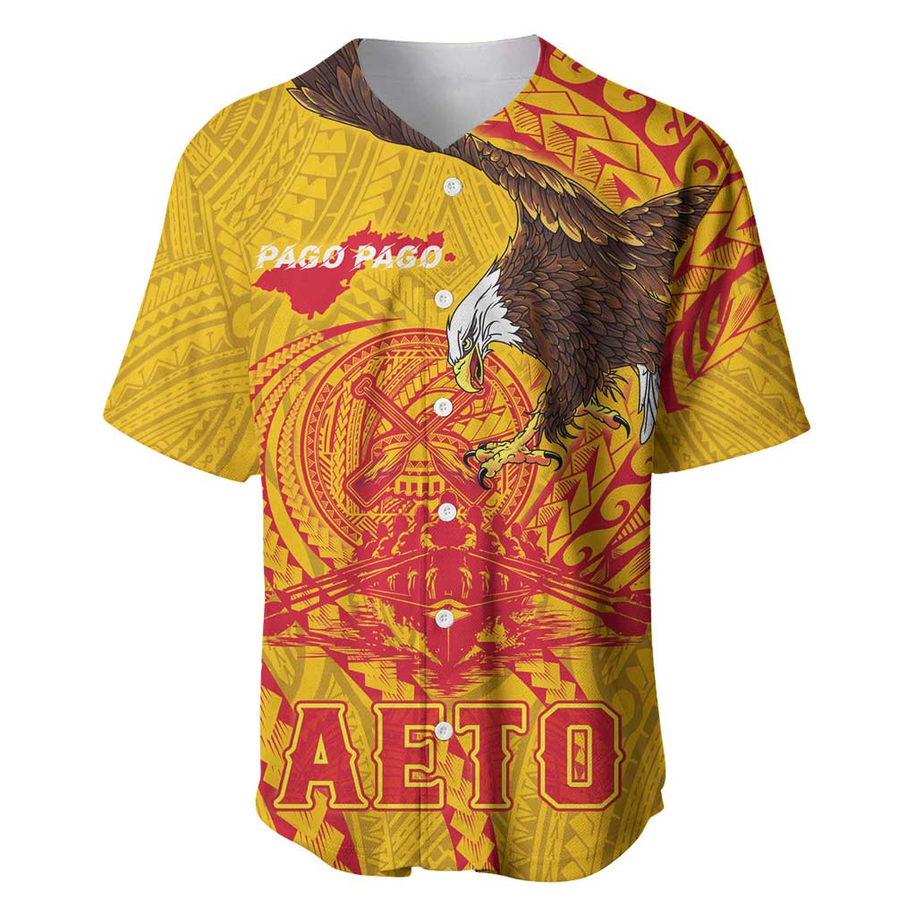 Personalized American Samoa Fautasi Race Baseball Jersey Aeto Pago Pago with Eagle Samoan Tribal Patterns LT03 Multicolor - Polynesian Pride