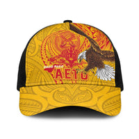 American Samoa Fautasi Race Baseball Net Cap Aeto Pago Pago with Eagle Samoan Tribal Patterns