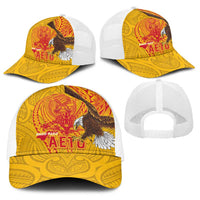 American Samoa Fautasi Race Baseball Net Cap Aeto Pago Pago with Eagle Samoan Tribal Patterns