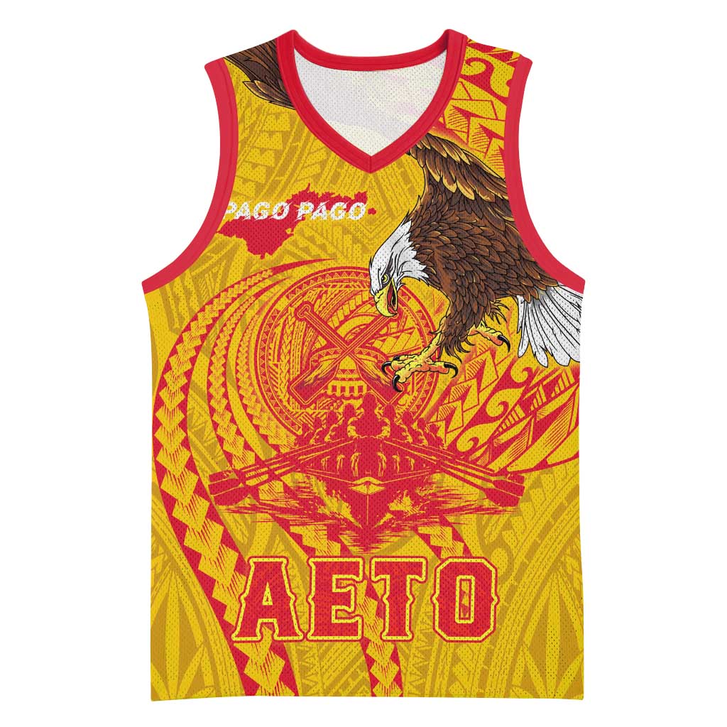Personalized American Samoa Fautasi Race Basketball Jersey Aeto Pago Pago with Eagle Samoan Tribal Patterns