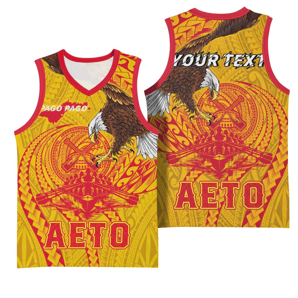 Personalized American Samoa Fautasi Race Basketball Jersey Aeto Pago Pago with Eagle Samoan Tribal Patterns